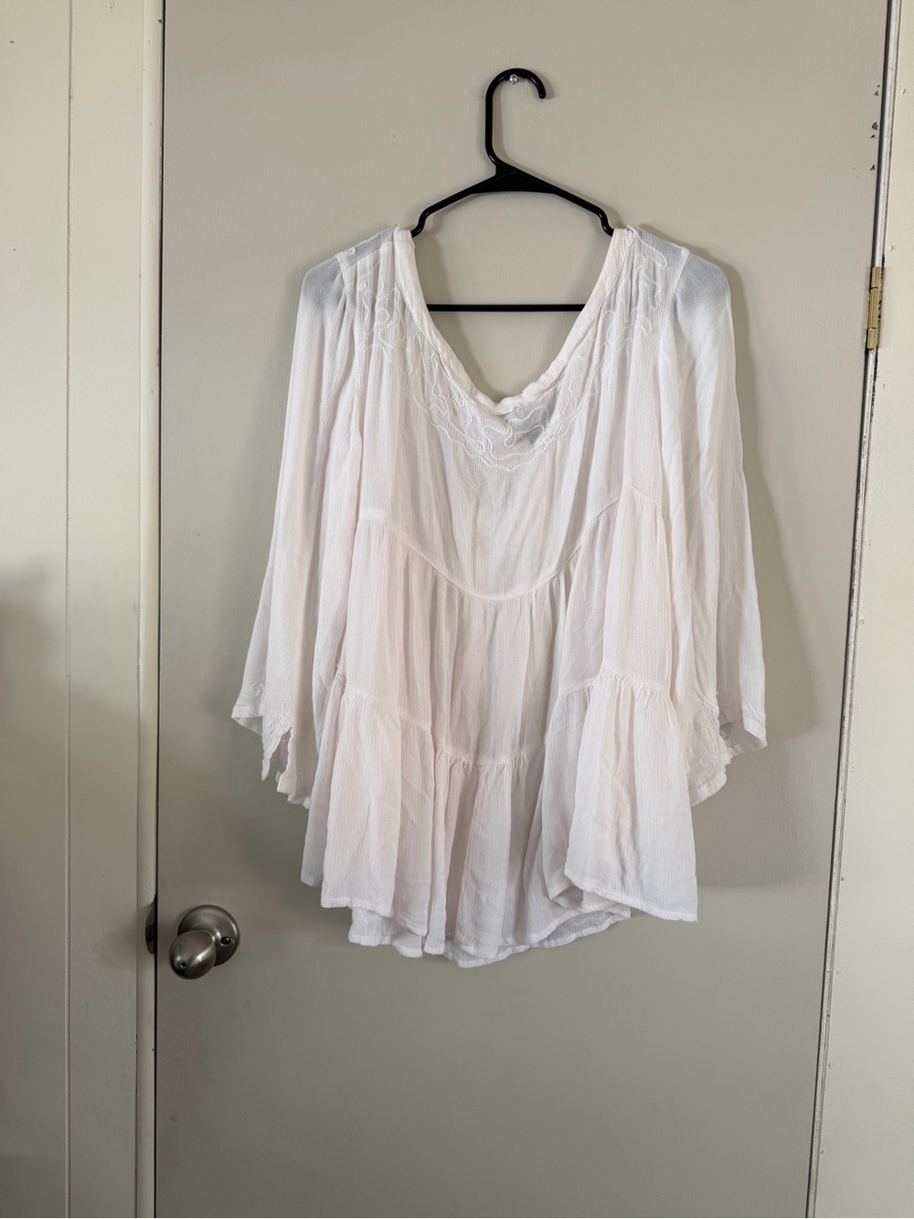 Sacred Threads White Embroidered Button-Front Tunic - Picture 2 of 3